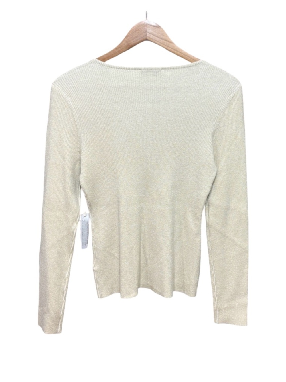 Another Love Cream Fitted Ribbed Blouse - Picture 2 of 4